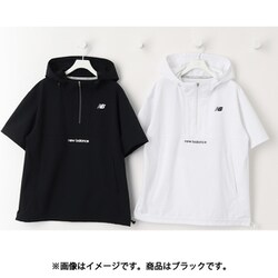 ゴルフウェア レディース ハーフジップ プルオーバーフーディ 半袖 サイズ：3 ブラック 012-5121501-010-3