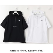 ゴルフウェア レディース ハーフジップ プルオーバーフーディ 半袖 サイズ:1 ホワイト 012-5121501-030-1