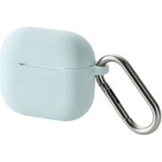 AirPods 4 ケース用 シリコン カバー MagSafe 充電対応 衝撃吸収 落下防止 カラビナ付 ブルー AVA-AP06SCBU