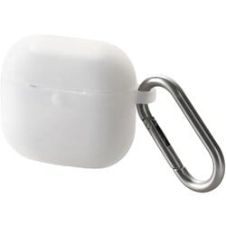 AirPods 4 ケース用 シリコン カバー MagSafe 充電対応 衝撃吸収 落下防止 カラビナ付 クリア AVA-AP06SCCR