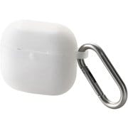 AirPods 4 ケース用 シリコン カバー MagSafe 充電対応 衝撃吸収 落下防止 カラビナ付 クリア AVA-AP06SCCR
