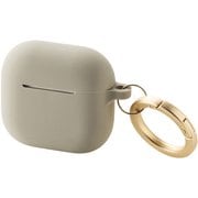 AirPods 4 ケース用 シリコン カバー MagSafe 充電対応 衝撃吸収 落下防止 カラビナ付 &me グレージュ AVA-AP06SCJGB
