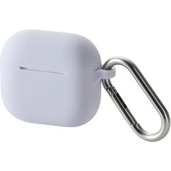 AirPods 4 ケース用 シリコン カバー MagSafe 充電対応 衝撃吸収 落下防止 カラビナ付 パープル AVA-AP06SCPU