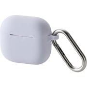 AirPods 4 ケース用 シリコン カバー MagSafe 充電対応 衝撃吸収 落下防止 カラビナ付 パープル AVA-AP06SCPU