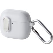 AirPods 4 ケース用 耐衝撃 カバー MagSafe 充電対応 衝撃吸収 フタ開閉ロック機能 落下防止 カラビナ付 TOUGH SLIM Lock ホワイト AVA-AP06TSLWH