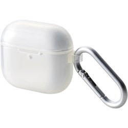AirPods 4 ケース用 ソフト カバー MagSafe 充電対応 落下防止 カラビナ付 クリア AVA-AP06UCCR