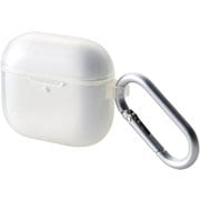 AirPods 4 ケース用 ソフト カバー MagSafe 充電対応 落下防止 カラビナ付 クリア AVA-AP06UCCR
