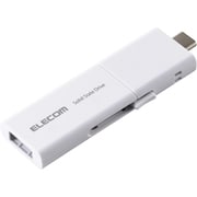 外付けポータブルSSD 500GB USB3.2Gen1 読込最大420MB/秒 USBメモリ型 スライド式 高速 USB Type-C/USB-A 両対応 ホワイト ESD-EWB0500GWHR
