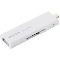 外付けポータブルSSD 1TB USB3.2Gen1 読込最大420MB/秒 USBメモリ型 スライド式 高速 USB Type-C/USB-A 両対応 ホワイト ESD-EWB1000GWHR
