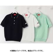 ゴルフシャツ レディース ハーフスリーブ ニット ポロシャツ 5分袖 サイズ:0 ブラック 012-5175502-010-0