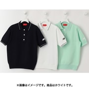 ゴルフシャツ レディース ハーフスリーブ ニット ポロシャツ 5分袖 サイズ:0 ホワイト 012-5175502-030-0