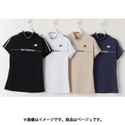 ゴルフシャツ レディース 接触冷感 UVカット 半袖 モックネック プルオーバー サイズ:0 ベージュ 012-5166505-041-0