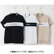 ゴルフシャツ レディース 接触冷感 フレンチスリーブ モックネック プルオーバー サイズ:2 ブラック 012-5166506-010-2