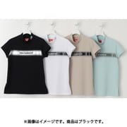 ゴルフシャツ レディース 円形配色ロゴライン 半袖 モックネックプルオーバー サイズ:1 ブラック 012-5166509-010-1