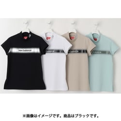 ゴルフシャツ レディース 円形配色ロゴライン 半袖 モックネックプルオーバー サイズ：2 ブラック 012-5166509-010-2