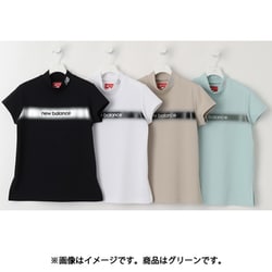 ゴルフシャツ レディース 円形配色ロゴライン 半袖 モックネックプルオーバー サイズ：0 グリーン 012-5166509-130-0