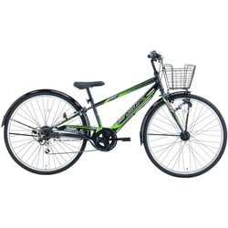 子供用自転車 フライトシックス ブラック/グリーン FSX266HDA K/G