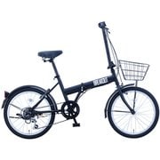 折りたたみ自転車 ブレイクアウトフォールディング カゴツキ6スピードTYPE フラットブラック BROF206A FK