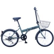 折りたたみ自転車 ブレイクアウトフォールディング カゴツキ6スピードTYPE フラットオリーブ BROF206A FOL
