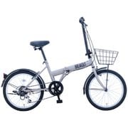 折りたたみ自転車 ブレイクアウトフォールディング カゴツキ6スピードTYPE フラットグレー BROF206A FGR