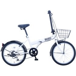 折りたたみ自転車 ブレイクアウトフォールディング カゴツキ6スピードTYPE ホワイト BROF206A W