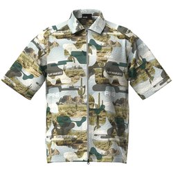 621-5111301-180-M [ゴルフ メンズ 25SS シアサッカー半袖フルジップシャツ Mサイズ カーキ]