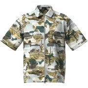 621-5111301-180-M [ゴルフ メンズ 25SS シアサッカー半袖フルジップシャツ Mサイズ カーキ]
