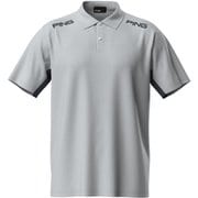621-5160209-020-L [ゴルフ メンズ 25SS アドエルムメッシュカノコ半袖ポロシャツ Lサイズ グレー]