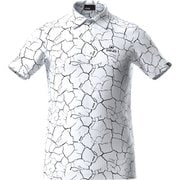 621-5160307-030-L [ゴルフ メンズ 25SS サラマックス・UV・総柄プリント半袖ポロシャツ Lサイズ ホワイト]