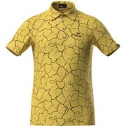 621-5160307-060-L [ゴルフ メンズ 25SS サラマックス・UV・総柄プリント半袖ポロシャツ Lサイズ イエロー]