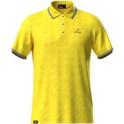 621-5160313-060-L [ゴルフ メンズ 25SS バイアスロゴジャカード半袖ポロシャツ Lサイズ イエロー]