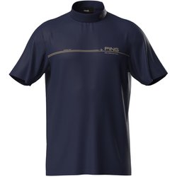 621-5167301-120-L [ゴルフ メンズ 25SS サンベールカノコ半袖ハイネックシャツ Lサイズ ネイビー]