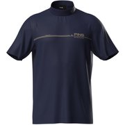621-5167301-120-L [ゴルフ メンズ 25SS サンベールカノコ半袖ハイネックシャツ Lサイズ ネイビー]