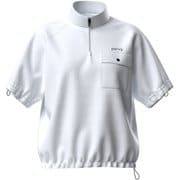622-5167300-030-M [ゴルフ レディス 25SS 二重織半袖ハーフジップハイネックシャツ Mサイズ ホワイト]