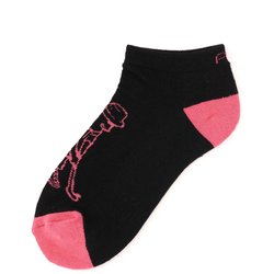 622-5186104-010-FR [ゴルフ レディス 25SS アンクルソックス FRサイズ ブラック×ピンク]