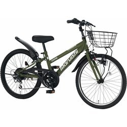 子供用自転車 24インチ 外装6段変速 エキサイター マットグリーン EX246R