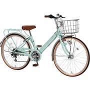 子供用自転車 22インチ 外装6段変速 フレッシュタウンJr グレイッシュミント FVP226CRR