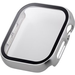 AW-24AFCGPSV [アップルウォッチ カバー Apple Watch Series 10 46mm フルカバーケース 強化ガラス 表面硬度10H 全面保護 メタリック シルバー]