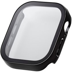 AW-24AFCGEBK [アップルウォッチ カバー Apple Watch Series 10 46mm フルカバーケース 強化ガラス 表面硬度10H 全面保護 防水 IPX7 ブラック]