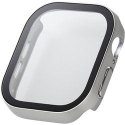 AW-24AFCGESV [アップルウォッチ カバー Apple Watch Series 10 46mm フルカバーケース 強化ガラス 表面硬度10H 全面保護 防水 IPX7 シルバー]