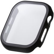 AW-24AFCGMBK [アップルウォッチ カバー Apple Watch Series 10 46mm フルカバーケース 強化ガラス 反射防止 表面硬度9H 全面保護 メタリックライン ブラック]
