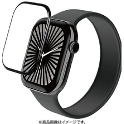 AW-24AFLGGR [アップルウォッチ ガラスフィルム Apple Watch Series 10 46mm対応 全面保護 表面硬度10H 高透明 気泡防止 ブラック]