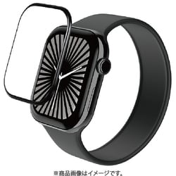 AW-24AFLGARR [アップルウォッチ ガラスフィルム Apple Watch Series 10 46mm対応 全面保護 表面硬度10H 高透明 光反射軽減 気泡防止 ブラック]