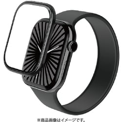AW-24AFLGS2R [アップルウォッチ ガラスフィルム Apple Watch Series 10 46mm対応 全面保護 表面硬度10H 高透明 極薄0.15mm フレーム付 気泡防止 ブラック]