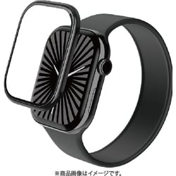 AW-24AFLGFALBK [アップルウォッチ ガラスフィルム Apple Watch Series 10 46mm対応 全面保護 表面硬度10H 高透明 フレーム付 気泡防止 ブラック]