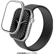 AW-24AFLGFALSV [アップルウォッチ ガラスフィルム Apple Watch Series 10 46mm対応 全面保護 表面硬度10H 高透明 フレーム付 気泡防止 シルバー]