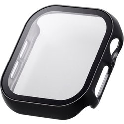 AW-24BFCGPBK [アップルウォッチ カバー Apple Watch Series 10 42mm フルカバーケース 強化ガラス 表面硬度10H 全面保護 メタリック ブラック]