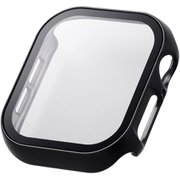 AW-24BFCGPBK [アップルウォッチ カバー Apple Watch Series 10 42mm フルカバーケース 強化ガラス 表面硬度10H 全面保護 メタリック ブラック]