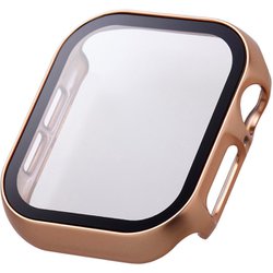 AW-24BFCGPPN [アップルウォッチ カバー Apple Watch Series 10 42mm フルカバーケース 強化ガラス 表面硬度10H 全面保護 メタリック ピンク]