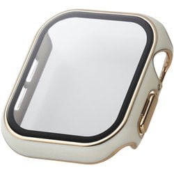 AW-24BFCGJWH [アップルウォッチ カバー Apple Watch Series 10 42mm フルカバーケース 強化ガラス 表面硬度10H 全面保護 メタリックライン ＆me ホワイト]
